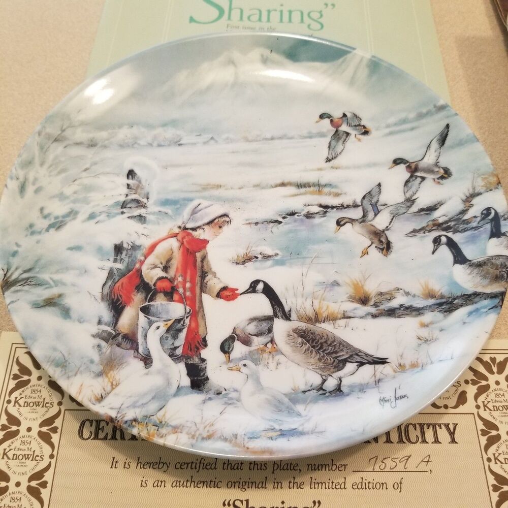 Sharing plate vintage Bradford Exchange collection with coa and original box